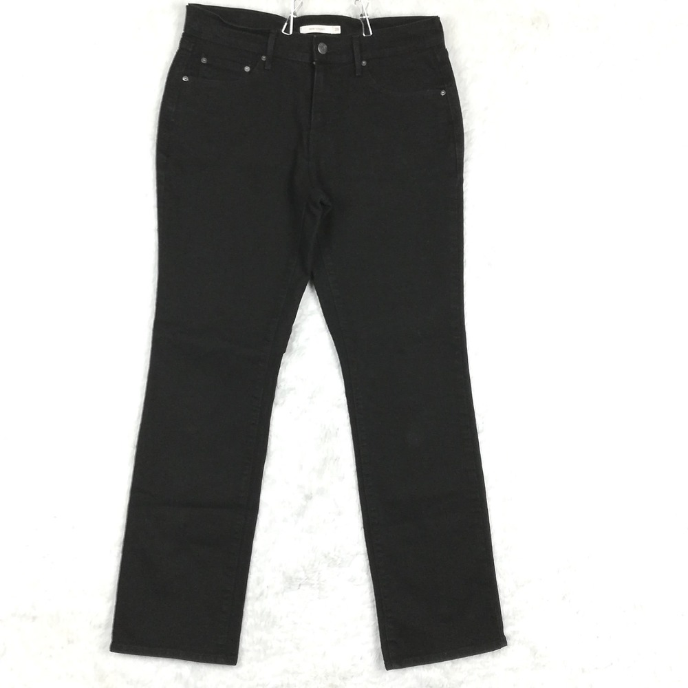 Levi's Womens Jeans 505 Straight Leg Black Wash Denim Mid Rise Stretch 29